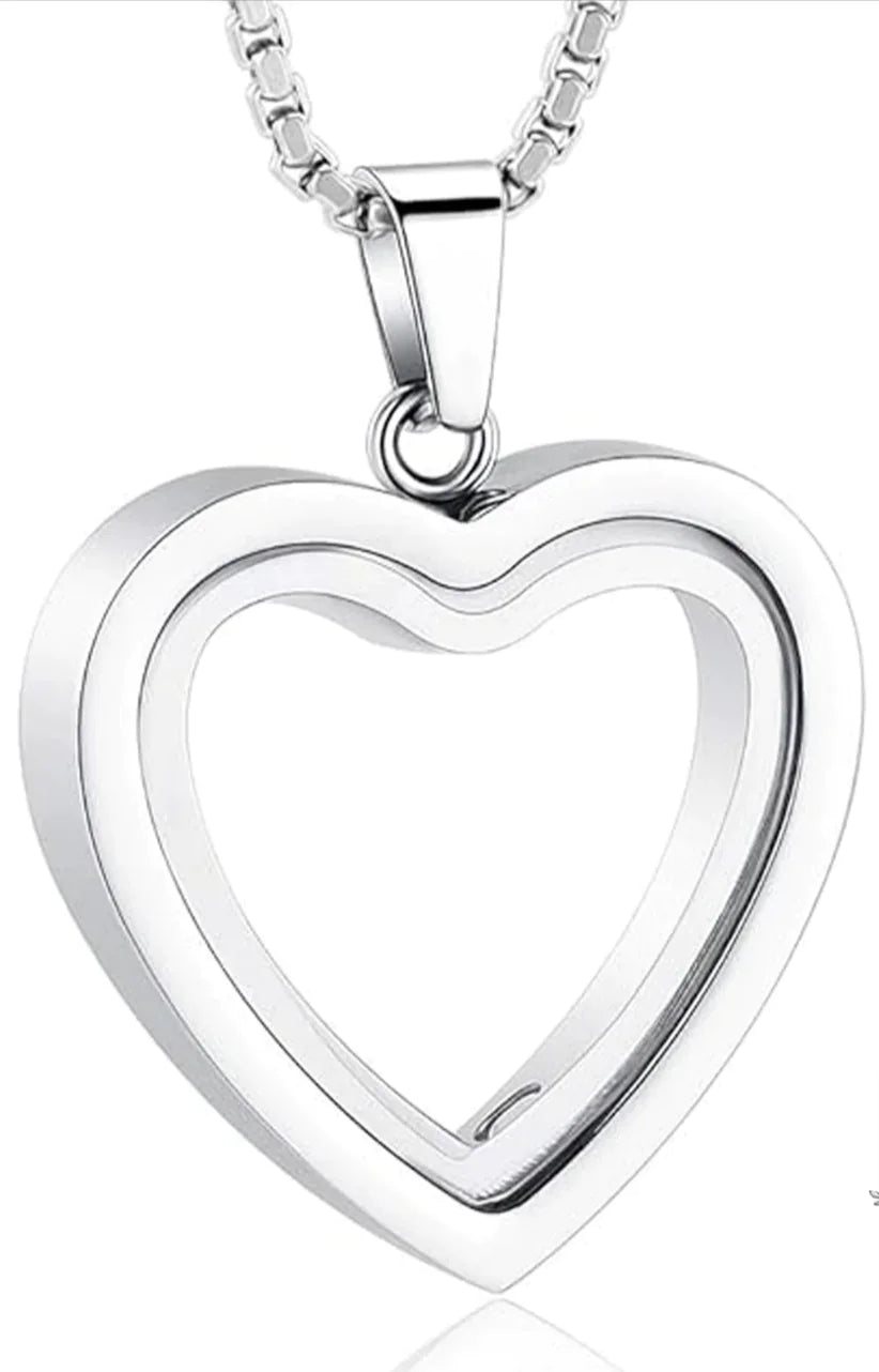 Heartfelt Remembrance: Stainless Steel Heart-Shaped Pendant