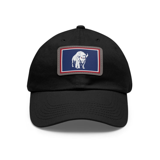 Dad Hat — Leather Patch ‘Watch out for the Buffalo’