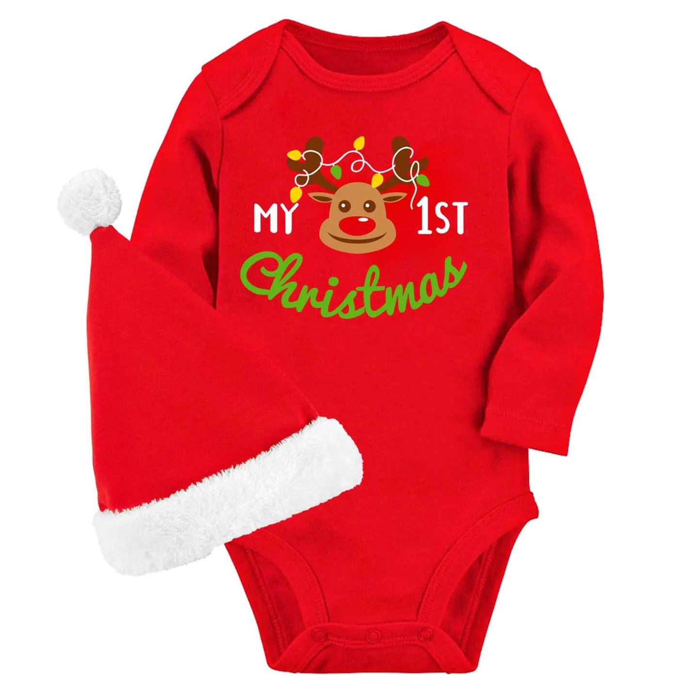 My 1st Christmas Comfy Cotton Baby Bodysuit