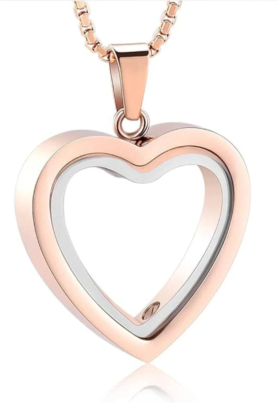 Heartfelt Remembrance: Stainless Steel Heart-Shaped Pendant