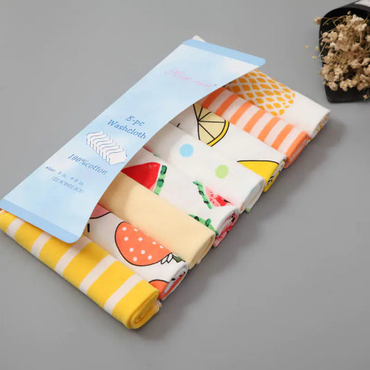 Soft Cotton Baby Burp Towels - 8 Pack