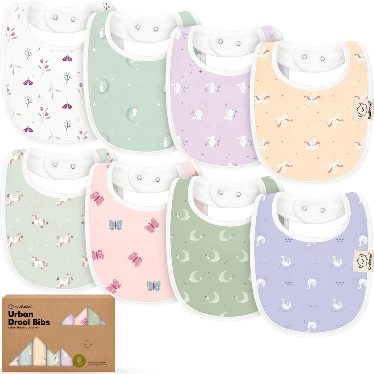 8-Pack Soft Organic Baby Bibs
