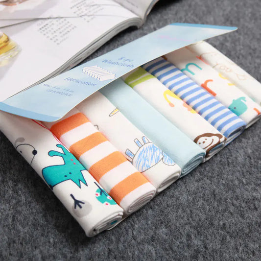 Soft Cotton Baby Burp Towels - 8 Pack