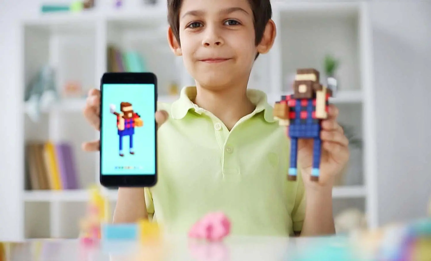 PIXIO Mini Safari 137 Magnetic Blocks in 6 Colors