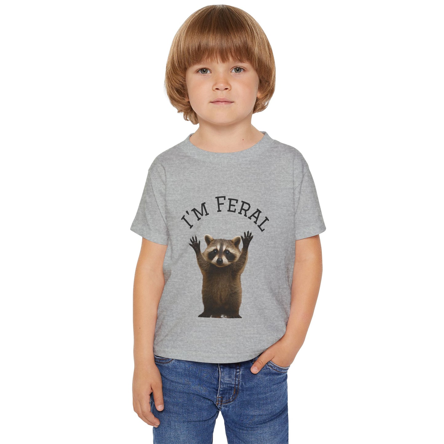 Feral Raccoon Toddler T-Shirt, Playful Kids Shirt, Funny Toddler Apparel, Animal Lover Gift, Cute Feral Design Tee