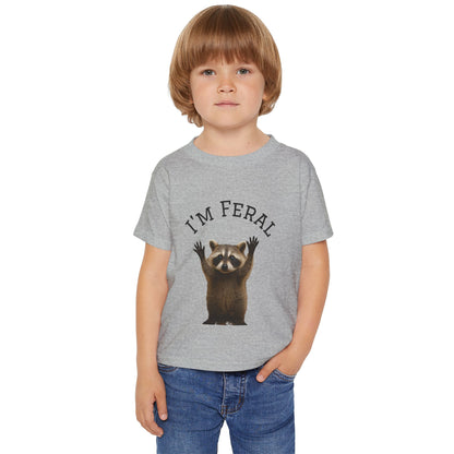 Feral Raccoon Toddler T-Shirt, Playful Kids Shirt, Funny Toddler Apparel, Animal Lover Gift, Cute Feral Design Tee