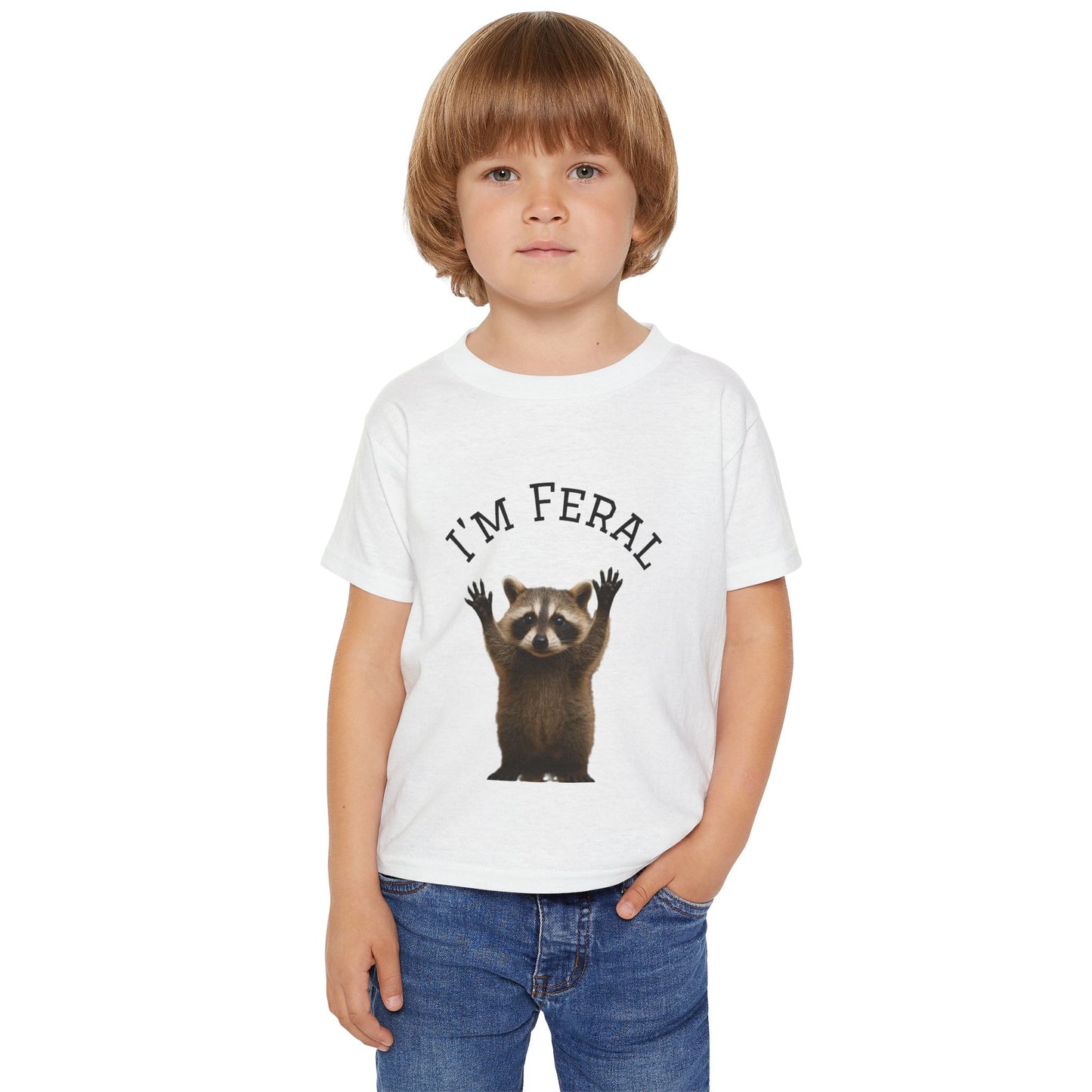 Feral Raccoon Toddler T-Shirt, Playful Kids Shirt, Funny Toddler Apparel, Animal Lover Gift, Cute Feral Design Tee