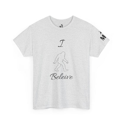 Unisex Bigfoot Tee - I Believe in Sasquatch, Funny T-Shirt, Adventure Clothing, Nature Lover Gift, Halloween Costume, Camping Outfit