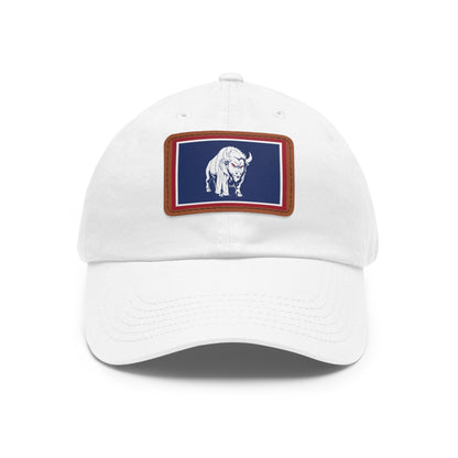 Dad Hat — Leather Patch ‘Watch out for the Buffalo’