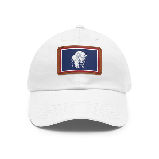 Dad Hat — Leather Patch ‘Watch out for the Buffalo’