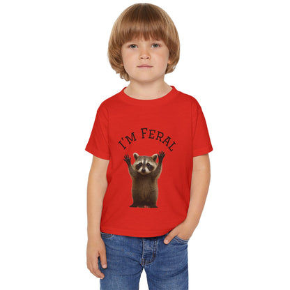 Feral Raccoon Toddler T-Shirt, Playful Kids Shirt, Funny Toddler Apparel, Animal Lover Gift, Cute Feral Design Tee