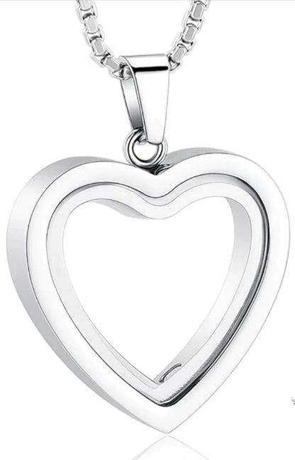 Heartfelt Remembrance: Stainless Steel Heart-Shaped Pendant
