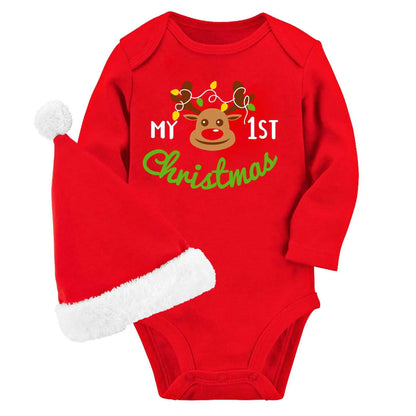 My 1st Christmas Comfy Cotton Baby Bodysuit
