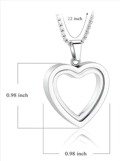 Heartfelt Remembrance: Stainless Steel Heart-Shaped Pendant