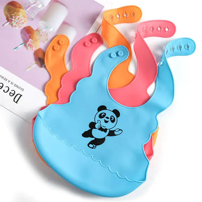 Silicone Baby Mealtime Bib with Catch Pocket