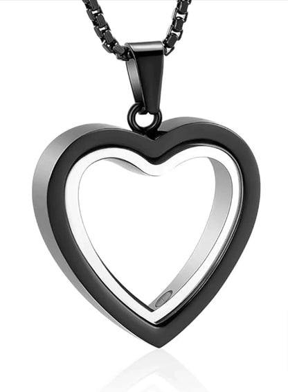 Heartfelt Remembrance: Stainless Steel Heart-Shaped Pendant