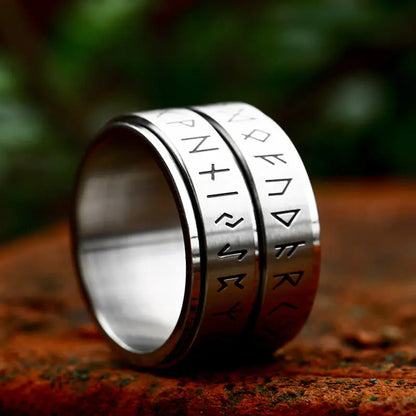 Rotating Viking Letter Titanium Ring