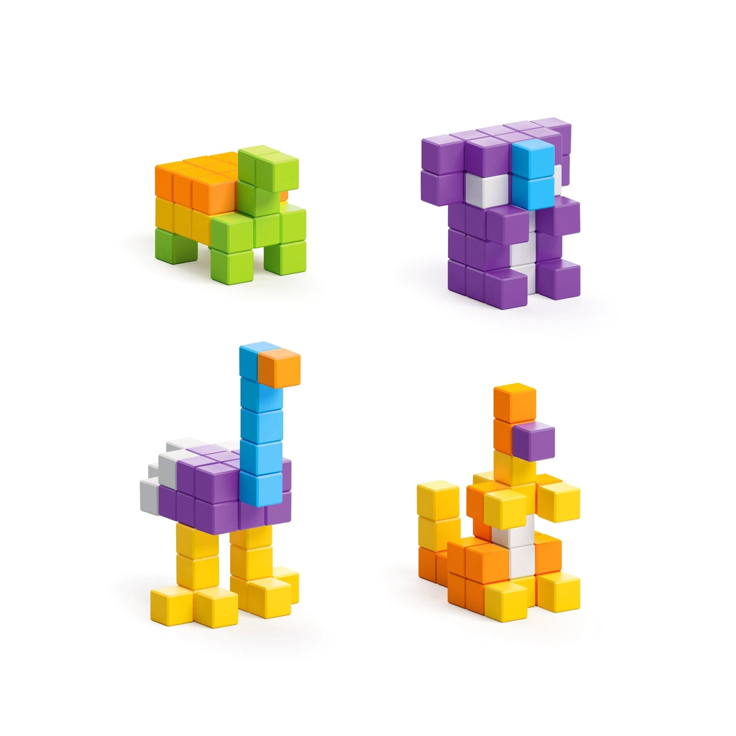 PIXIO Mini Safari 137 Magnetic Blocks in 6 Colors