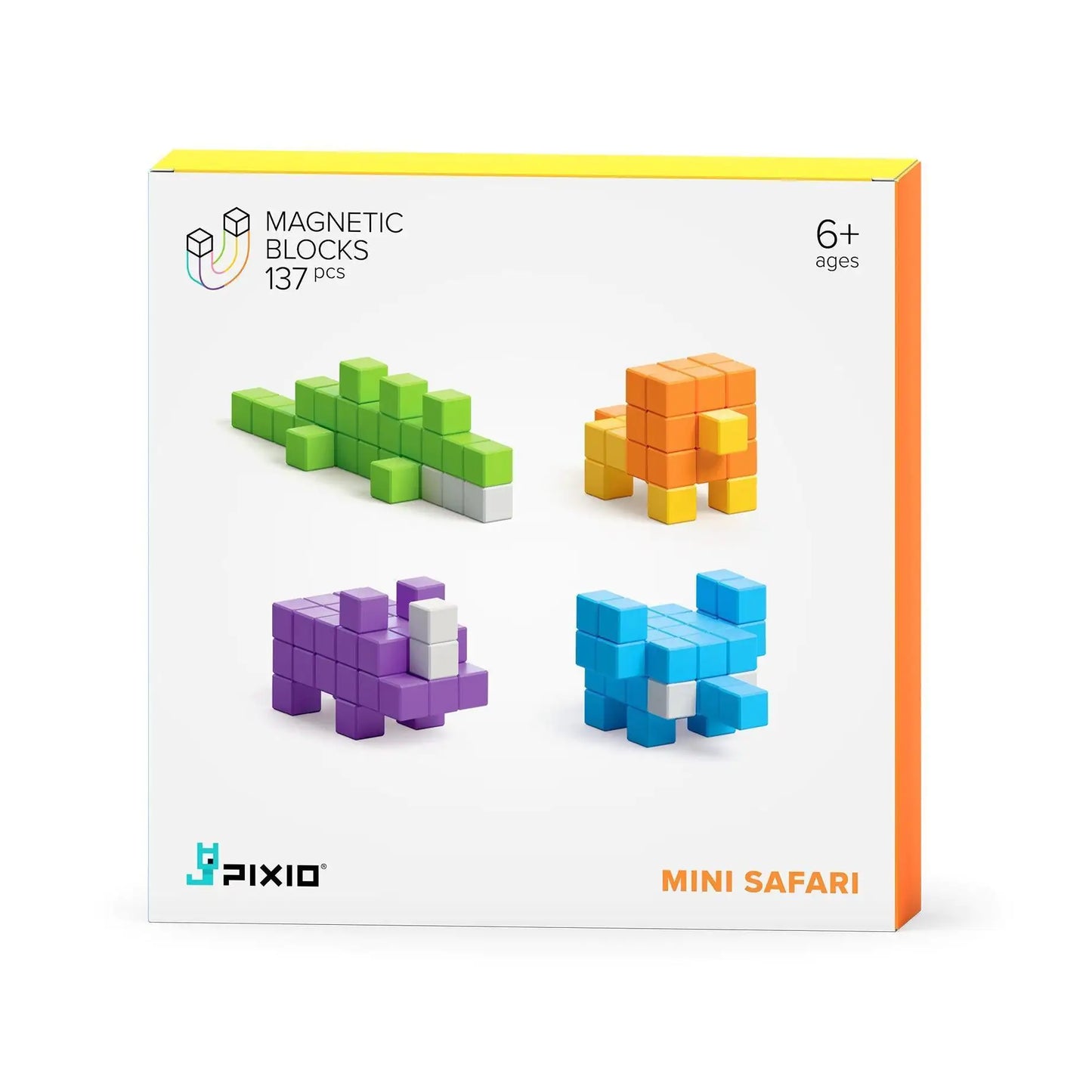 PIXIO Mini Safari 137 Magnetic Blocks in 6 Colors